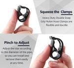 6-Pack Adjustable Plastic Tubing Clamps - Black