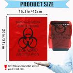 20 Pack Red Biohazard Waste Disposal Bags 42x51 cm