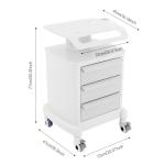 Portable 3-Drawer Mobile Lab Trolley with Wheels