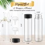 50 Pack Glass Essential Oil Bottles with Caps