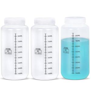 34oz Wide Mouth Plastic Lab Bottles, 3 Pcs