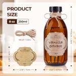 24 Pack Amber Glass Bottles with Lids 8 OZ