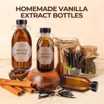 24 Pack Amber Glass Bottles with Lids 8 OZ