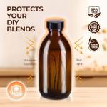 24 Pack Amber Glass Bottles with Lids 8 OZ