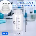 2 Pack 8oz Wide Mouth Plastic Bottles with Lids