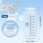 34oz Wide Mouth Plastic Reagent Bottles - 2 Pack