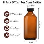 24 Pack Amber Glass Boston Round Bottles