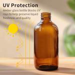 24 Pack Amber Glass Boston Round Bottles