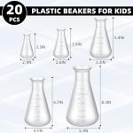 20 Pcs Plastic Beakers for Kids' Science Fun