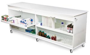 TrippNT 8 Foot Lab Island Cart with Lockable Doors