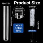 Akamino 6-Pack Large 100ml Glass Test Tubes