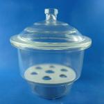 KimLab 8" Glass Desiccator Jar with Porcelain Plate