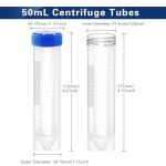 50ml Plastic Centrifuge Tubes with Screw Caps - 50 PCS