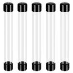 Clear Rigid Plastic Tubing with Caps - 5 Pcs