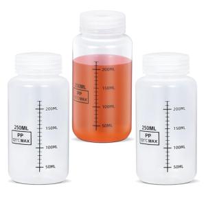 8oz Wide Mouth Plastic Bottles with Lids - 3 Pack