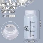 8oz Wide Mouth Plastic Bottles with Lids - 3 Pack
