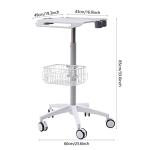 Height Adjustable Medical Mobile Trolley Cart with Wheels