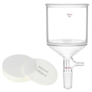 500ml Borosilicate Glass Buchner Funnel with Filter Paper
