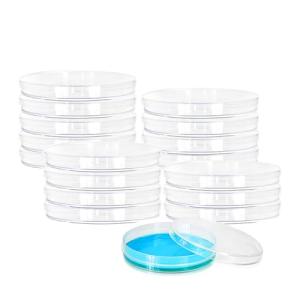 Sterile 90mm Plastic Petri Dishes with Lids - 120 Pack