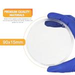 Sterile 90mm Plastic Petri Dishes with Lids - 120 Pack