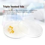 Sterile 90mm Plastic Petri Dishes with Lids - 120 Pack
