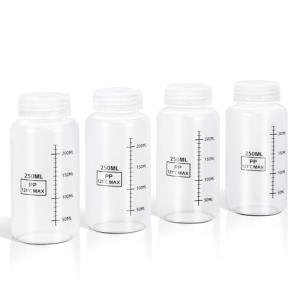 Clear Plastic Bottles with Airtight Caps, 8oz