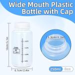 Clear Plastic Bottles with Airtight Caps, 8oz