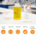 Clear Plastic Bottles with Airtight Caps, 8oz