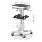 Mobile Medical Trolley Cart with Laptop Tray