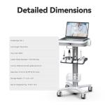Mobile Medical Trolley Cart with Laptop Tray