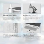 Mobile Medical Trolley Cart with Laptop Tray