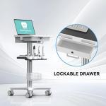 Mobile Medical Trolley Cart with Laptop Tray