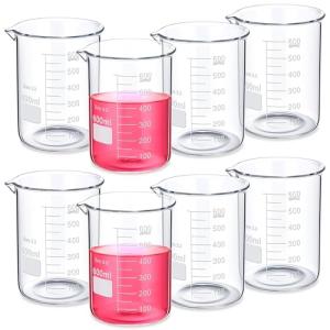Relaxweex 8-Pack 600 ml Glass Lab Beakers