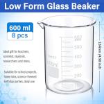 Relaxweex 8-Pack 600 ml Glass Lab Beakers