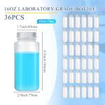 Hoolerry 36 Pcs 16oz Plastic Sample Bottles