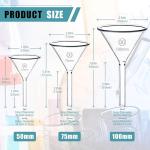 HUAOU 3-Piece Borosilicate Glass Funnel Set