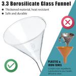 HUAOU 3-Piece Borosilicate Glass Funnel Set