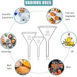HUAOU 3-Piece Borosilicate Glass Funnel Set