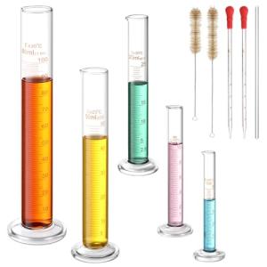 10-Piece Glass Measuring Cylinder Set with Accessories