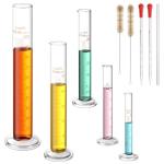 10-Piece Glass Measuring Cylinder Set with Accessories