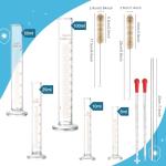 10-Piece Glass Measuring Cylinder Set with Accessories