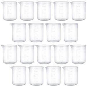 18 Pack 500 ml Plastic Beakers with Graduations