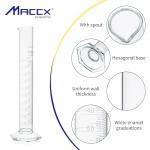 100ml Graduated Glass Measuring Cylinder - 4 Pack