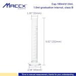 100ml Graduated Glass Measuring Cylinder - 4 Pack