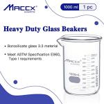 Maccx 34oz Borosilicate Heavy Duty Glass Beaker