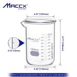 Maccx 34oz Borosilicate Heavy Duty Glass Beaker
