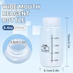 ASEVAT 8oz Wide Mouth Plastic Reagent Bottles