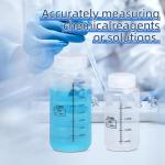 ASEVAT 8oz Wide Mouth Plastic Reagent Bottles