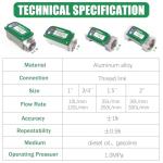 1.5" Digital Inline Fuel Flow Meter with LCD Display