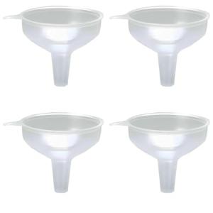 Plastic Funnels 4 Pack - Ideal for Liquids and Powders